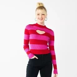 Juniors' SO® Heart Cutout Sweater