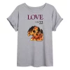 Juniors' USPS Love Puppy Doodle Stamp Oversized Tee