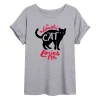 Juniors' "At Least My Cat Loves Me" Oversized Tee