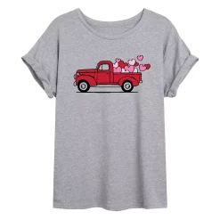 Juniors' Valentine's Day Truck Oversized Tee