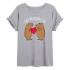 Juniors' "Capy Valentine's Day" Capybara Oversized Tee