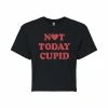 Juniors' "Not Today Cupid" Valentine's Day Cropped Tee