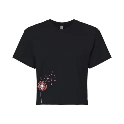 Juniors' Dandelion Hearts Cropped Tee