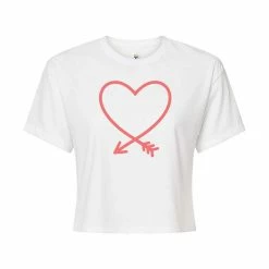 Juniors' Heart Arrow Cropped Tee