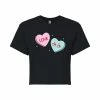 Juniors' Candy Hearts Valentine's Day Cropped Tee