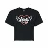 Juniors' "Love" Wings Valentine's Day Cropped Tee