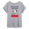Juniors' Peanuts Snoopy "Just My Type" Valentine's Day Oversized Tee