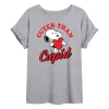 Juniors' Peanuts Cupid Oversized Graphic Tee