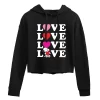 Juniors' Peanuts "Love" Cropped Graphic Hoodie