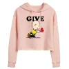 Juniors' Peanuts Charlie Brown Give Cropped Hoodie