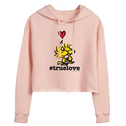 Juniors' Peanuts Woodstock "TrueLove" Cropped Graphic Hoodie