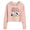 Juniors' Peanuts Piano "Love Is My Favorite Song" Cropped Hoodie