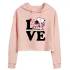 Juniors' Peanuts Snoopy "Love" Hug Cropped Graphic Hoodie