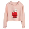 Juniors' Peanuts "Dear Valentine" Cropped Graphic Hoodie