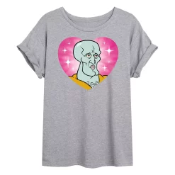 Juniors' SpongeBob Handsome Squidward Flowy Tee