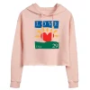 Juniors' USPS Love Heart Stamp Cropped Hoodie