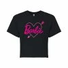 Juniors' Barbie® Heart Logo Cropped Graphic Tee