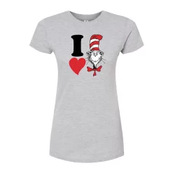Juniors' Dr. Seuss Cat In The Hat Fitted Graphic Graphic Tee