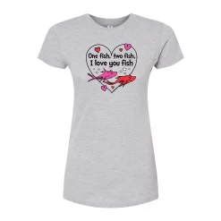Juniors' Dr. Seuss "Love You Fish" Fitted Graphic Graphic Tee