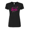 Juniors' Barbie Heart Logo Fitted Graphic Tee