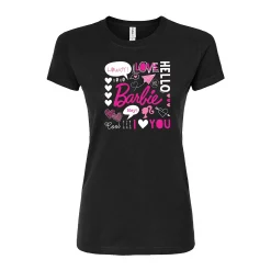 Juniors' Barbie Word Grid Fitted Graphic Tee
