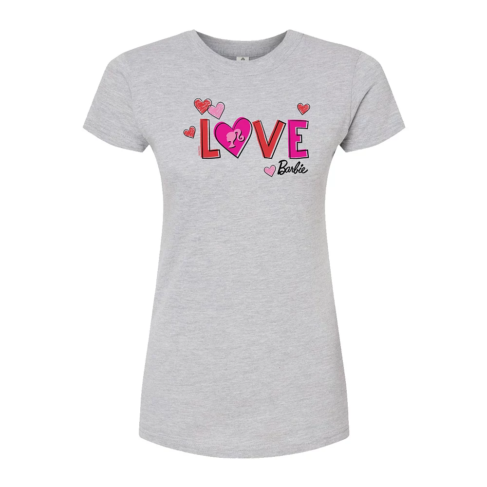 Juniors' Barbie "Love" Fitted Graphic Tee 1 Juniors' Barbie "Love" Fitted Graphic Tee