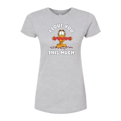 Juniors' Garfield "Love You" Fitted Graphic Tee