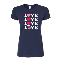Juniors' Peanuts Snoopy "Love" Stacked Graphic Tee
