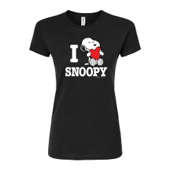 Juniors' Peanuts "I Love Snoopy" Graphic Tee