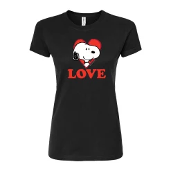 Juniors' Peaunts "Love" Graphic Tee