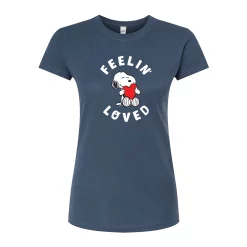 Juniors' Peanuts "Feelin' Loved" Graphic Tee