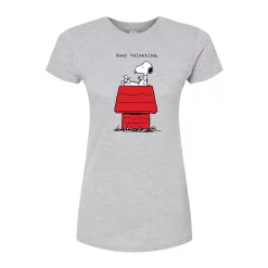 Juniors' Peanuts "Dear Valentine" Snoopy Graphic Tee