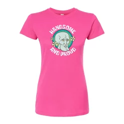 Juniors' SpongeBob "Handsome And Proud" Squidward Fitted Graphic Tee
