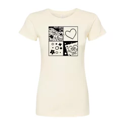 Juniors' SpongeBob Grid Fitted Graphic Tee